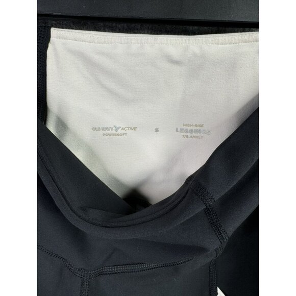 Old Navy Active Powersoft High-Rise 7/8 Ankle Leggings S Black/cream‎ athleisure - Picture 4 of 6